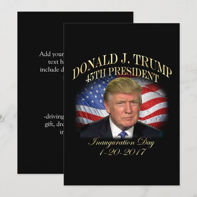 President Donald Trump Inauguration Commemorative Invitation (Front/Back)