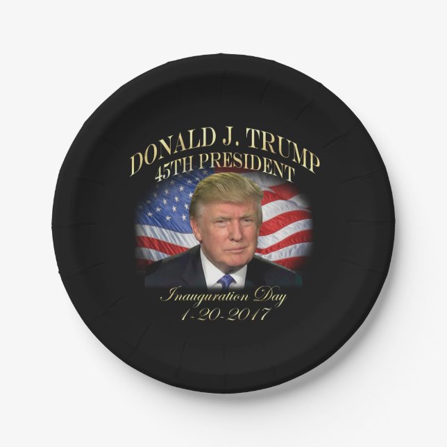 President Donald Trump Inauguration Commemorative Paper Plates (Front)