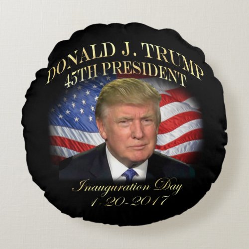 President Donald Trump Inauguration Commemorative Round Pillow
