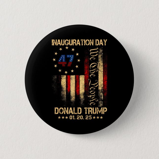 President Donald Trump Inauguration Day 2025 Button (Front)