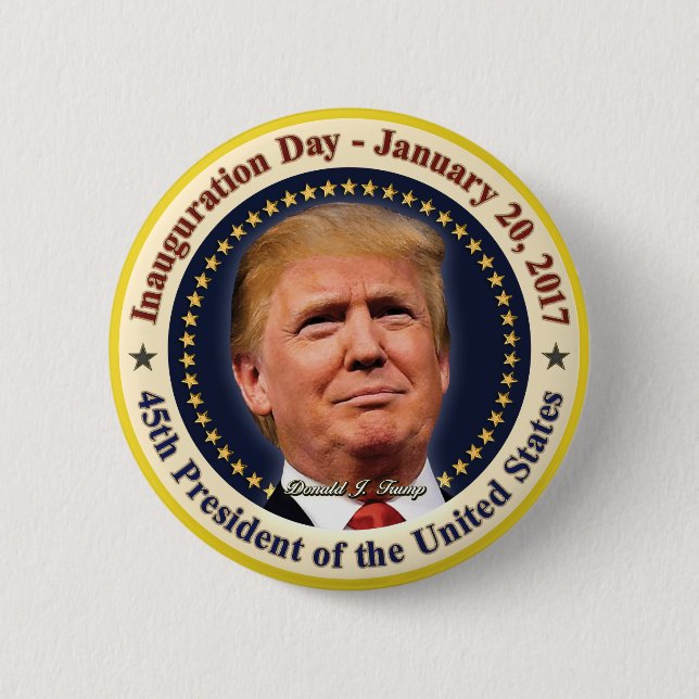 President Donald Trump Inauguration Day Souvenir Button (Front)
