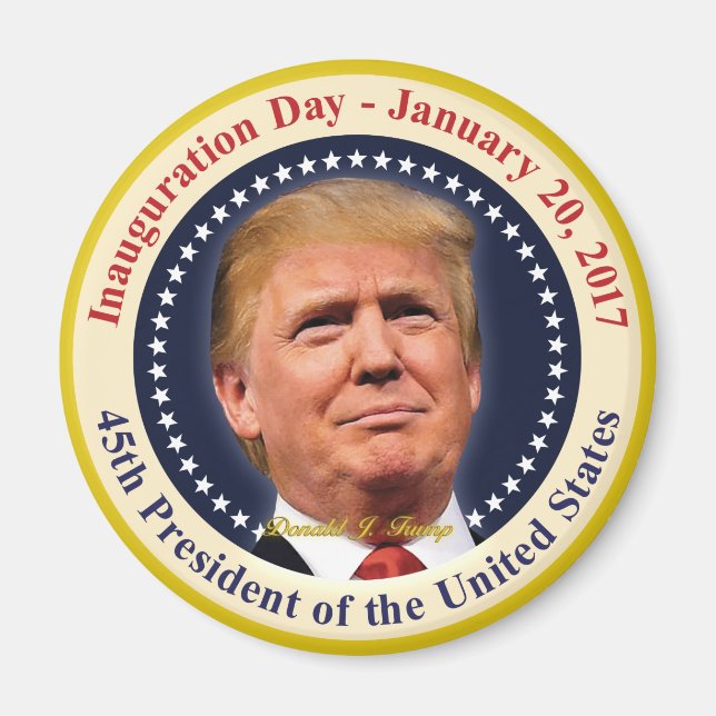 President Donald Trump Inauguration Day Souvenir Magnet (Front)