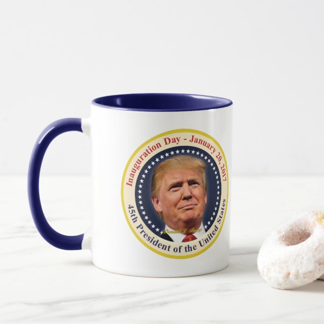 President Donald Trump Inauguration Day Souvenir Mug (With Donut)