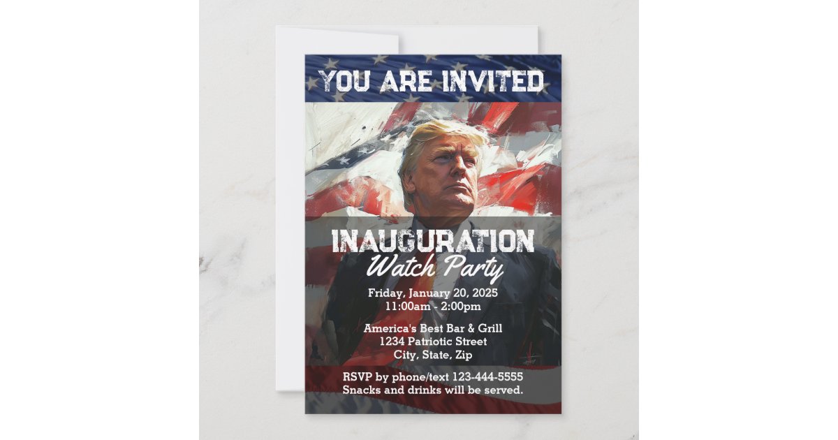 President Donald Trump Inauguration Party Custom Invitation | Zazzle
