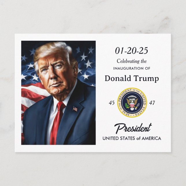 President Donald Trump Inauguration Watch Party Invitation Postcard (Front)
