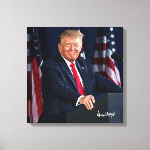 President Donald Trump July 4 2020  Sig Canvas Print