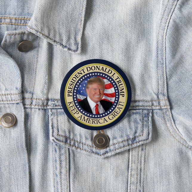 President Donald Trump Keep America Great Button (In Situ)