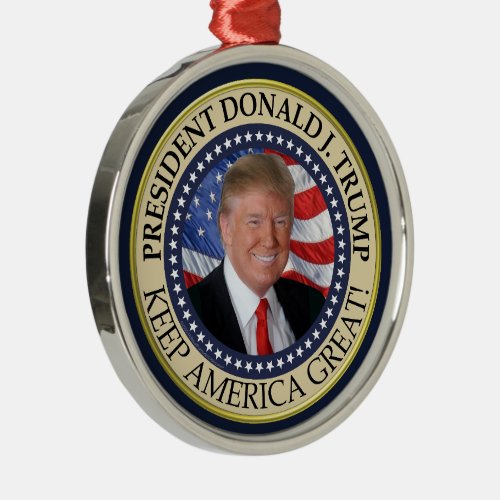 President Donald Trump Keep America Great Metal Ornament