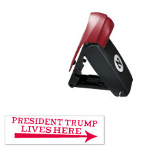 Shiny S-852 Self-Inking Stamp Donald Trump Stamp TRUMP Lives Here RED 
