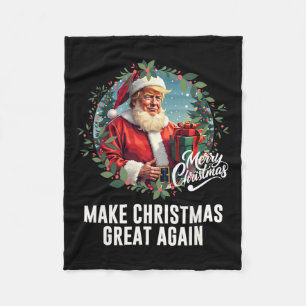 President Donald Trump Make Christmas Great Again  Fleece Blanket