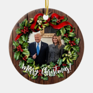 MELANIA TRUMP Christmas Ceramic Ornament Zazzle