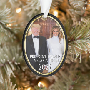 President Donald Trump & Melania 2025 Photo Ornament