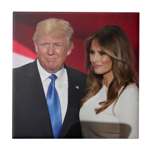 PRESIDENT DONALD TRUMP  MELANIA CERAMIC TILE