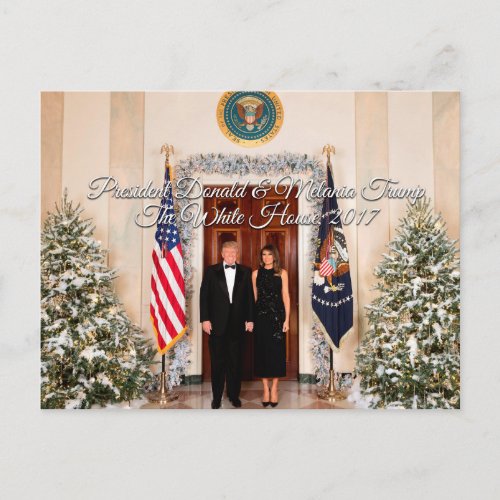 President Donald Trump  Melania Christmas 2017 Holiday Postcard