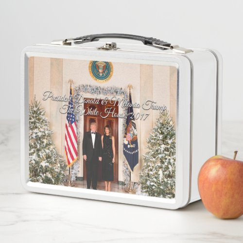 President Donald Trump  Melania Christmas 2017 Metal Lunch Box