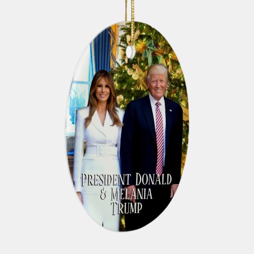 President Donald Trump & Melania Christmas Tree Ceramic Ornament Zazzle