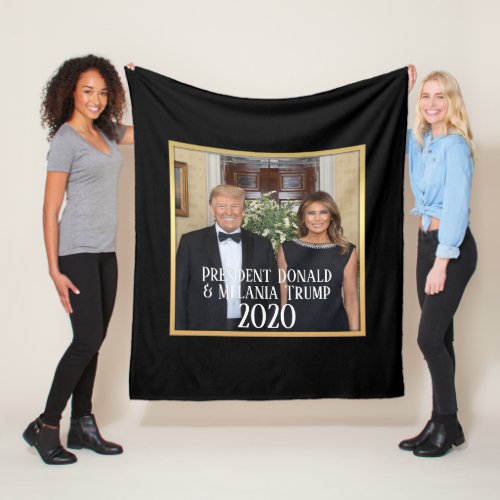 President Donald Trump  Melania Elegant 2020 Fleece Blanket