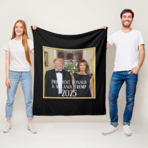 President Donald Trump & Melania Elegant 2025 Fleece Blanket