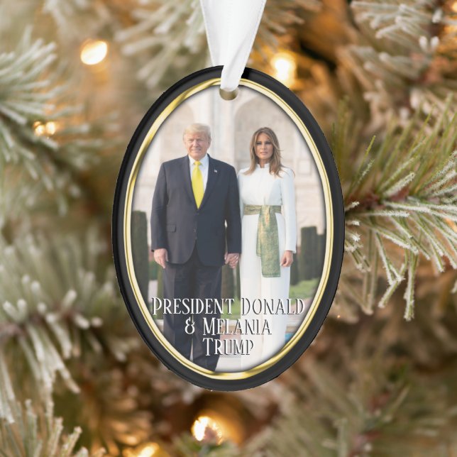 President Donald Trump & Melania in India Ornament (Tree)