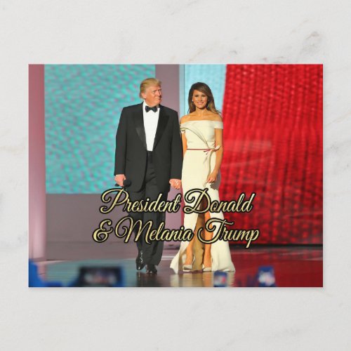 President Donald Trump  Melania Photo Postcard