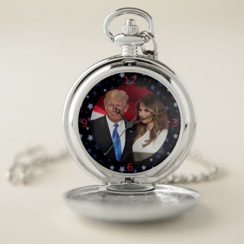 PRESIDENT DONALD TRUMP  MELANIA POCKET WATCH