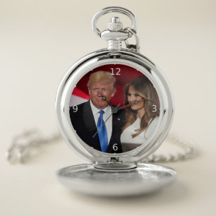 PRESIDENT DONALD TRUMP & MELANIA POCKET WATCH