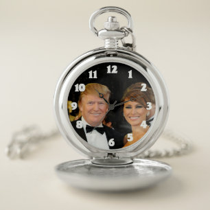 PRESIDENT DONALD TRUMP & MELANIA POCKET WATCH