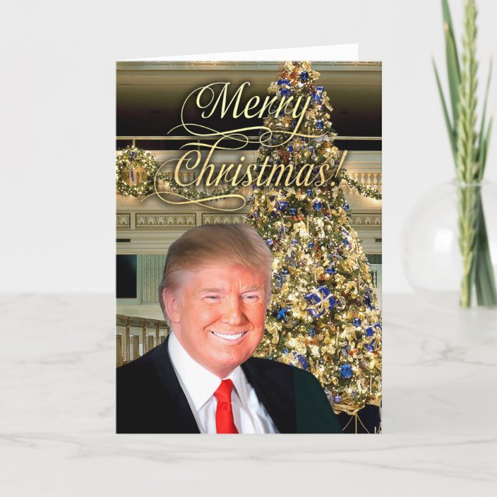 President Donald Trump Merry Christmas Greeting Holiday Card Zazzle Com