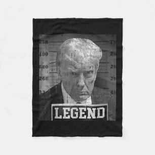President Donald Trump Mugshot 2024 Not Guilty Fleece Blanket