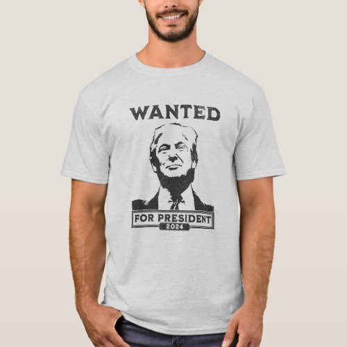 President Donald Trump Mugshot Wanted Poster T_Shirt