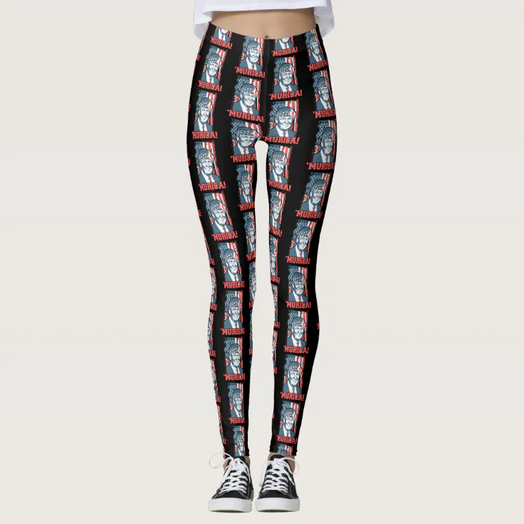 President Donald Trump Murica Patriotic Leggings | Zazzle