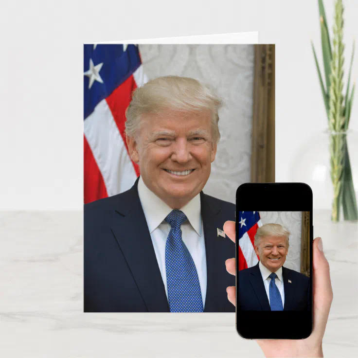 President Donald Trump Offical Portrait Birthday Card | Zazzle