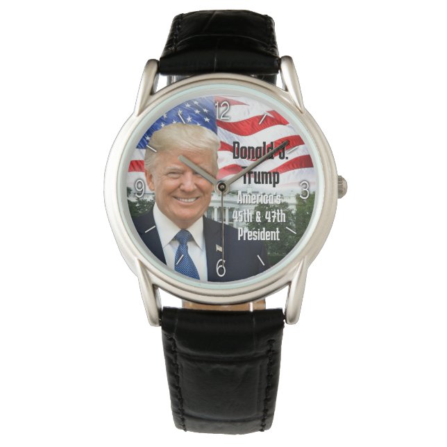 President Donald Trump Patriotic Photo 47th Watch (Front)