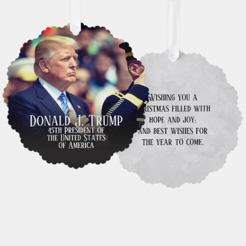 President Donald Trump Photo Keepsake Ornament Card
