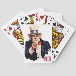 President Donald Trump portraying Uncle Sam Poker Cards