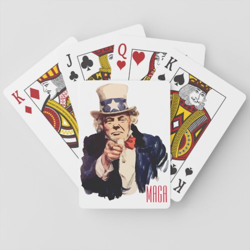 President Donald Trump portraying Uncle Sam Poker Cards