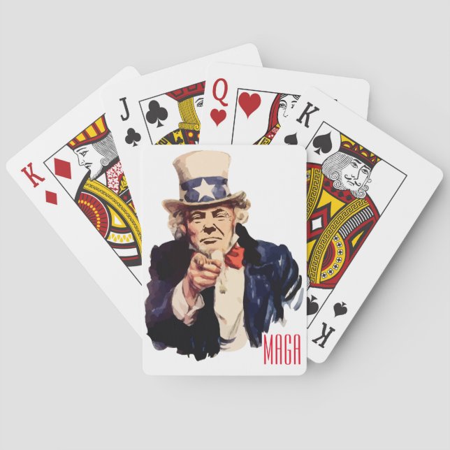 President Donald Trump portraying Uncle Sam Poker Cards (Back)