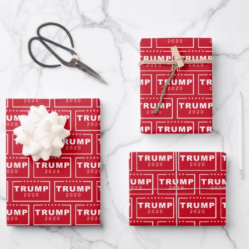 President Donald Trump Red Christmas Wrapping Paper Sheets