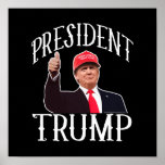 President Donald Trump Red Hat Thumbs Up Poster