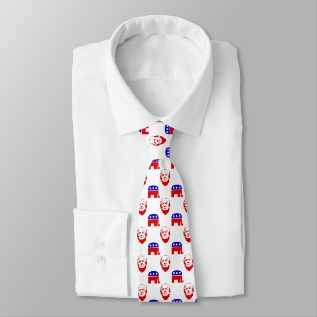 President Donald Trump Republican Emblem Neck Tie (Tied)