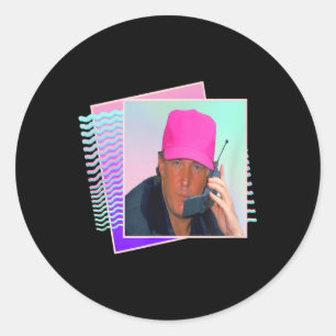 President Donald Trump Retro 80s 90s Graphic Classic Round Sticker