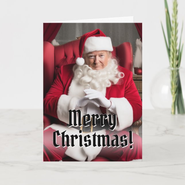 President Donald Trump Santa Claus Christmas Holiday Card (Front)