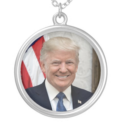 President Donald Trump Silver Plated Necklace