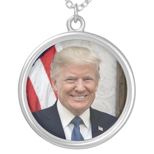 President Donald Trump Silver Plated Necklace (Front)