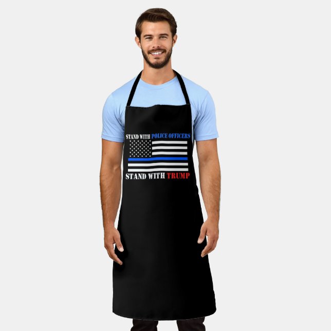 President Donald Trump Stand with Police Officers  Apron (Worn)