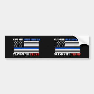 President Donald Trump Stand with Police Officers  Bumper Sticker