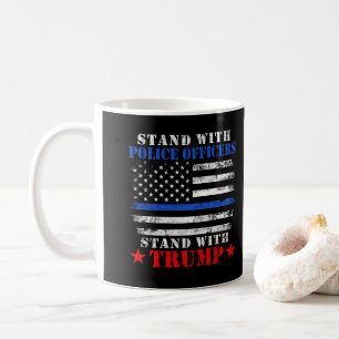 President Donald Trump Stand with Police Officers  Coffee Mug