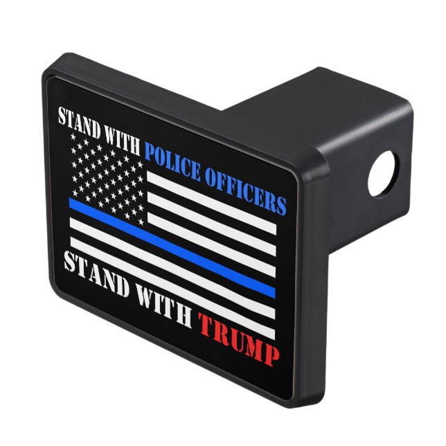 President Donald Trump Stand with Police Officers  Hitch Cover (Top Right)
