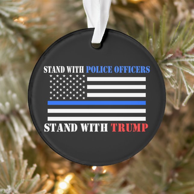 President Donald Trump Stand with Police Officers  Ornament (Tree)