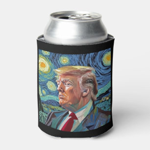 President Donald Trump Starry Night Van Gogh Art Can Cooler